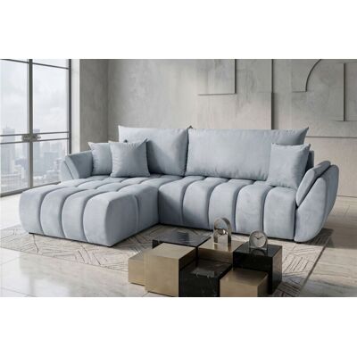 Fun Möbel Ecksofa Schlafsofa Sofa COLLIN in Stoff Monolith Hellgrau Ottomane Links Fun Möbel Ecksofa Schlafsofa Sofa COLLIN in Stoff Monolith Hellgrau Ottomane Links