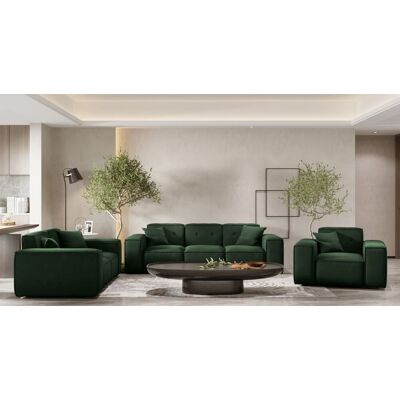Fun Möbel Sofaset Designersofa CESINA 3-2-1 in Stoff Opera Velvet Dunkelgrün Fun Möbel Sofaset Designersofa CESINA 3-2-1 in Stoff Opera Velvet Dunkelgrün