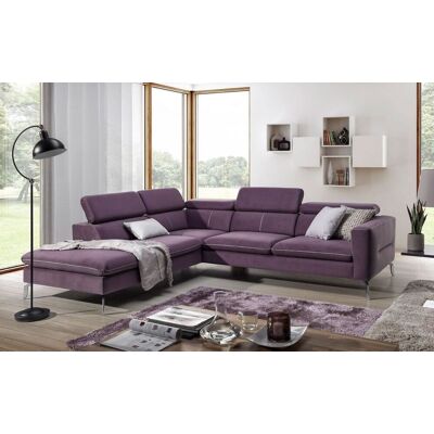 Fun Moebel - REZA - Violett Polyesterstoff - Linke Ottomane - Sofa Fun Moebel - REZA - Violett Polyesterstoff - Linke Ottomane - Sofa