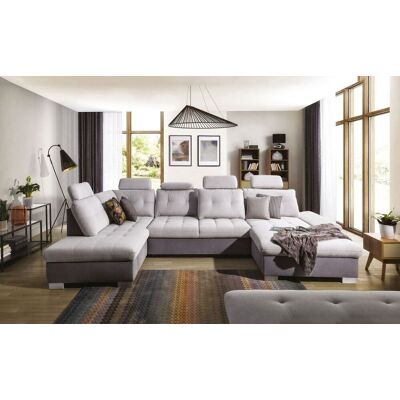 Fun Moebel Couchgarnitur REMON mit Schlaffunktion Ottomane Rechts Grau/ Hellgrau Fun Moebel Couchgarnitur REMON mit Schlaffunktion Ottomane Rechts Grau/ Hellgrau
