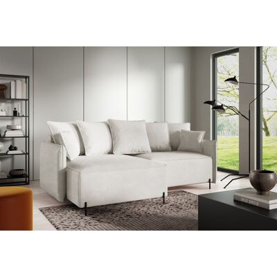 Fun Möbel Ecksofa Schlafsofa BETTO Stoff Now or Never Weiß Ottomane Links Fun Möbel Ecksofa Schlafsofa BETTO Stoff Now or Never Weiß Ottomane Links
