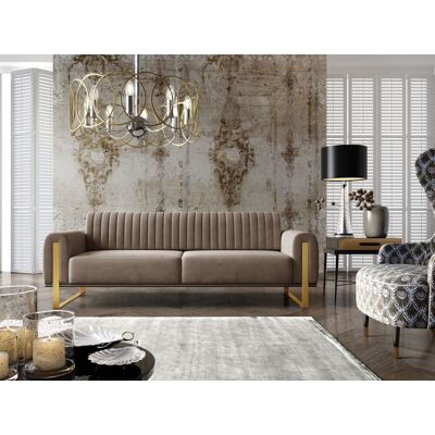 Fun Möbel OUTLET Sofa Designersofa VALERIE 3-Sitzer in Stoff Elisa Velvet Cappuccino Fun Möbel OUTLET Sofa Designersofa VALERIE 3-Sitzer in Stoff Elisa Velvet Cappuccino