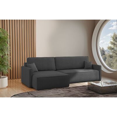 Fun Moebel Ecksofa Schlafsofa Sofa LOUIS Stoff Scala Dunkelgrau Ottomane Links Fun Moebel Ecksofa Schlafsofa Sofa LOUIS Stoff Scala Dunkelgrau Ottomane Links