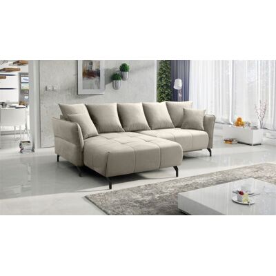 Fun Möbel Ecksofa Schlafsofa Sofa SADIE Stoff Element Hellbeige Ottomane Links Fun Möbel Ecksofa Schlafsofa Sofa SADIE Stoff Element Hellbeige Ottomane Links