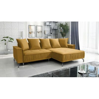Fun Möbel Ecksofa Schlafsofa Sofa FLORENCE Stoff Element Honiggelb Ottomane Rechts Fun Möbel Ecksofa Schlafsofa Sofa FLORENCE Stoff Element Honiggelb Ottomane Rechts