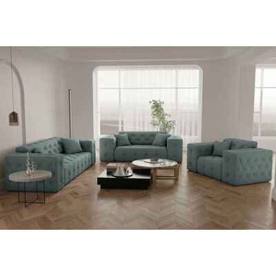 Fun Moebel Sofaset Designersofa CHANTAL 3-2-1 in Stoff Opera Velvet Saphir Fun Moebel Sofaset Designersofa CHANTAL 3-2-1 in Stoff Opera Velvet Saphir