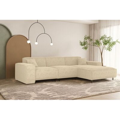 Fun Möbel Ecksofa Designersofa GLORIA in Stoff Scala Creme Ottomane Rechts Fun Möbel Ecksofa Designersofa GLORIA in Stoff Scala Creme Ottomane Rechts