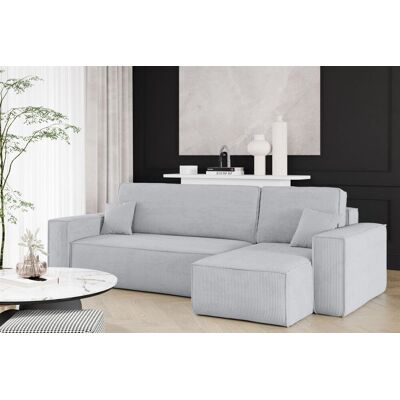 Fun Möbel Ecksofa Schlafsofa Sofa MARIS Stoff Poso Hellgrau Ottomane Rechts Fun Möbel Ecksofa Schlafsofa Sofa MARIS Stoff Poso Hellgrau Ottomane Rechts