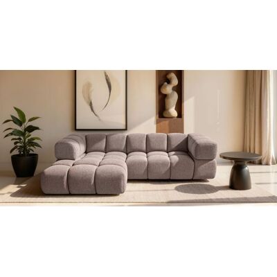 Fun Möbel Ecksofa Designersofa BLANCHE in Stoff Puente Aubergine Ottomane Links Fun Möbel Ecksofa Designersofa BLANCHE in Stoff Puente Aubergine Ottomane Links