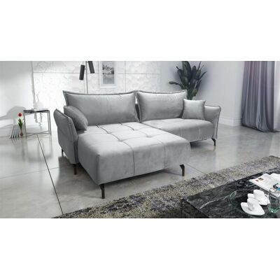 Fun Möbel Ecksofa Schlafsofa Sofa VICTORIA Stoff Element Hellgrau Ottomane Links Fun Möbel Ecksofa Schlafsofa Sofa VICTORIA Stoff Element Hellgrau Ottomane Links