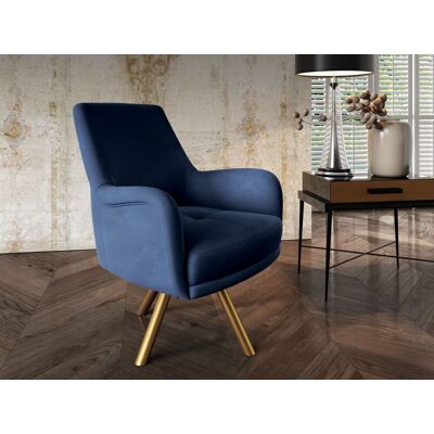 Fun Möbel Sessel Drehsessel VALERIE in Stoff Stoff Elisa Velvet Dunkelblau Fun Möbel Sessel Drehsessel VALERIE in Stoff Stoff Elisa Velvet Dunkelblau