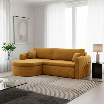 Fun Möbel Ecksofa Schlafsofa FELIZ Stoff Poso Senfgelb Ottomane Links Fun Möbel Ecksofa Schlafsofa FELIZ Stoff Poso Senfgelb Ottomane Links