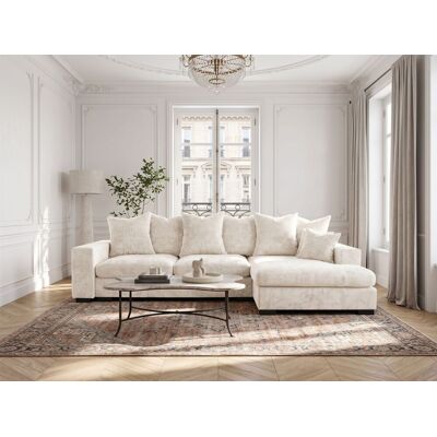 Fun Möbel Ecksofa mit Schlaffunktion BENICIO Sofa in Stoff Flow Ecru Ottomane Rechts Fun Möbel Ecksofa mit Schlaffunktion BENICIO Sofa in Stoff Flow Ecru Ottomane Rechts