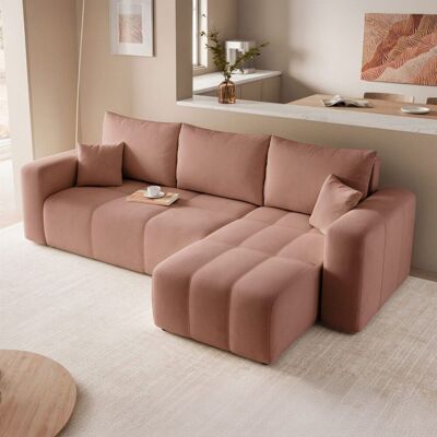 Fun Möbel Ecksofa Schlafsofa Sofa LEROS in Stoff Manila Altrosa Ottomane Links Fun Möbel Ecksofa Schlafsofa Sofa LEROS in Stoff Manila Altrosa Ottomane Links