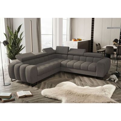 Fun Moebel Ecksofa Schlafsofa BASTIEN in Stoff Aragon Dunkelgrau Seite Universal Fun Moebel Ecksofa Schlafsofa BASTIEN in Stoff Aragon Dunkelgrau Seite Universal