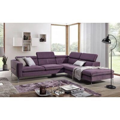 Fun Moebel Ecksofa Sofa REZA Polyesterstoff Violett Ottomane Rechts Fun Moebel Ecksofa Sofa REZA Polyesterstoff Violett Ottomane Rechts