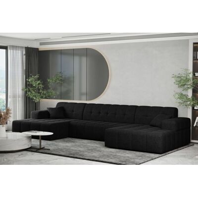 Fun Möbel OUTLET Wohnlandschaft Sofa U-Form NANCY in Stoff Neve Schwarz Fun Möbel OUTLET Wohnlandschaft Sofa U-Form NANCY in Stoff Neve Schwarz