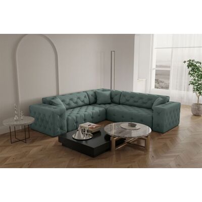 Fun Moebel - CHANTAL - Opera Velvet - Saphir - Sectionalsofa Fun Moebel - CHANTAL - Opera Velvet - Saphir - Sectionalsofa