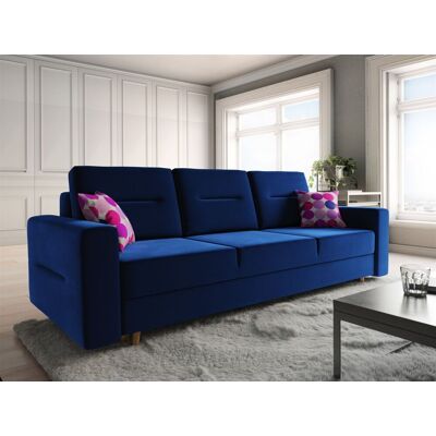 Fun Moebel Sofa 3-Sitzer BELMIRA mit Schlaffunktion Blau Fun Moebel Sofa 3-Sitzer BELMIRA mit Schlaffunktion Blau