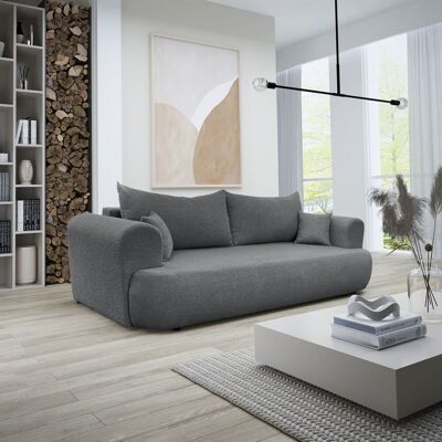 Fun Möbel Sofa Schlafsofa 3-Sitzer ANIKE Stoff Now or Never Dunkelgrau Fun Möbel Sofa Schlafsofa 3-Sitzer ANIKE Stoff Now or Never Dunkelgrau