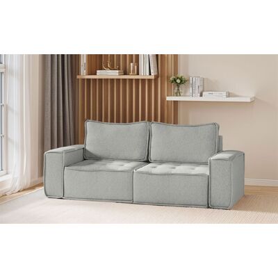 Fun Möbel Sofa Modulsofa 2-teilig SANDE 2-Sitzer Stoff Alpine Hellgrau Fun Möbel Sofa Modulsofa 2-teilig SANDE 2-Sitzer Stoff Alpine Hellgrau
