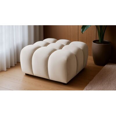 Fun Möbel Polsterhocker Designerhocker FLOW in Stoff Bluvel Creme Fun Möbel Polsterhocker Designerhocker FLOW in Stoff Bluvel Creme