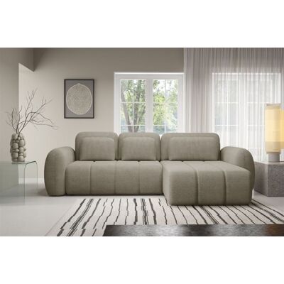 Fun Möbel Ecksofa Schlafsofa Sofa CARIA in Stoff Quelle Beige Ottomane Rechts Fun Möbel Ecksofa Schlafsofa Sofa CARIA in Stoff Quelle Beige Ottomane Rechts