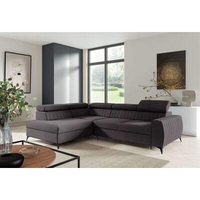 Fun Moebel Ecksofa Schlafsofa Sofa TORONTO Stoff Element Schwarz Ottomane Links Fun Moebel Ecksofa Schlafsofa Sofa TORONTO Stoff Element Schwarz Ottomane Links