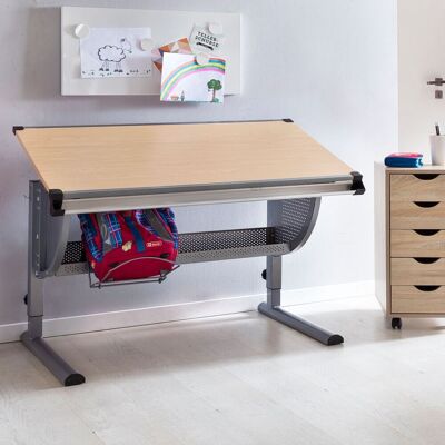 Fun Moebel Schreibtisch Kinderschreibtisch MARWIN 120 x 60 cm Grau / Buche Fun Moebel Schreibtisch Kinderschreibtisch MARWIN 120 x 60 cm Grau / Buche