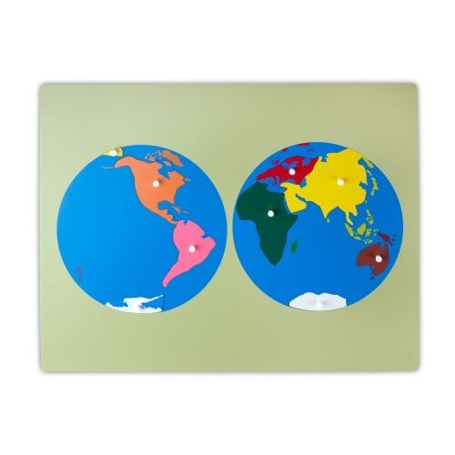 Monti-W Große Montessori Puzzlekarte - Die Welt und ihre Kontinente