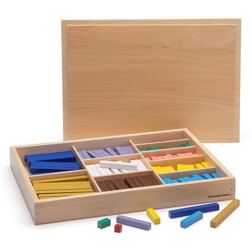 Abverkauf Montessori Rechenstäbchen aus Holz in den Montessori-Farben