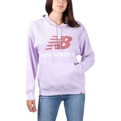 New Balance Essentials Stacked Logo Oversize Hoodie - Purple / Red - XS - Damen New Balance Essentials Stacked Logo Oversize Hoodie - Purple / Red - XS - Damen