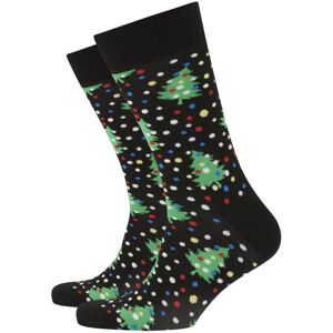 Happy Socks Mittelhohe Socken mit Christbaum-Motiv - Schwarz - Size: 46