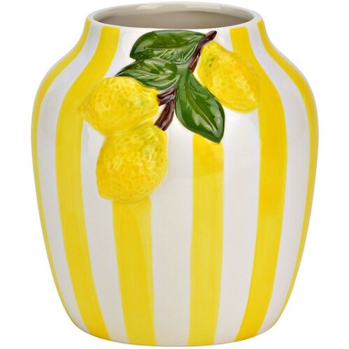 Wurm Vase Zitrone aus Keramik Gelb