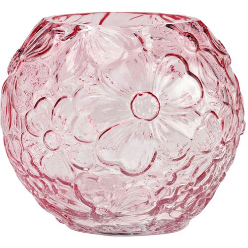 Wurm Vase mit Blumendekor rosa 13 cm Höhe