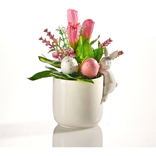 Ostergesteck im Keramiktopf mit Häschen Eldo