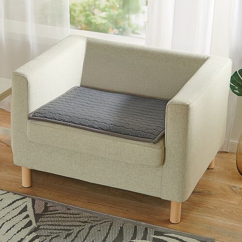 Eldo Sessel-Sitzauflage mit Teddy-Fleece dunkelgrau