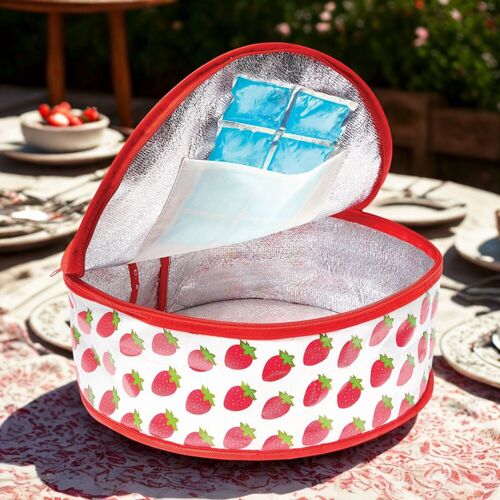 Torten-Kühltasche "Erdbeeren" inkl Kühlakku Basilico