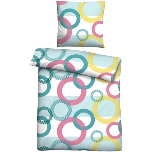 Castell Baumwoll Renforce Bettwäsche bunt, 1x 155x220 cm + 1x 80x80 cm