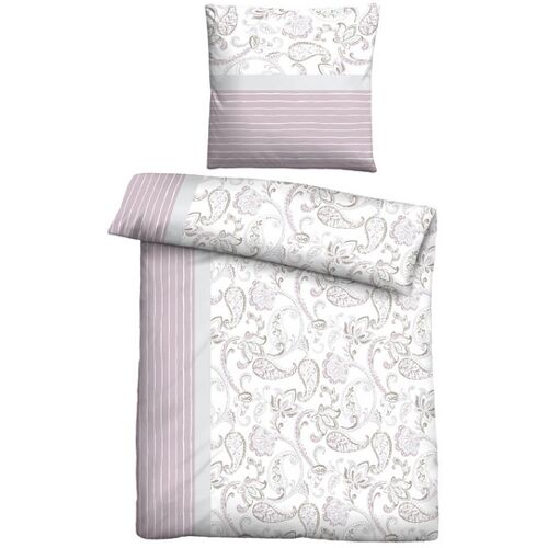 Castell Feinbiber Bettwäsche Paisley viola, 1x 135x200 cm + 1x 80x80 cm