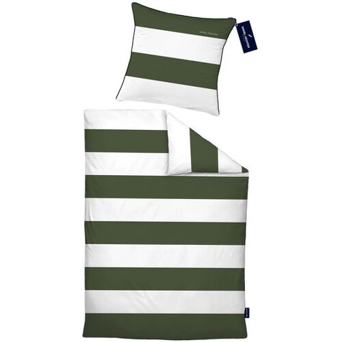 Daniel Hechter Renforce Bettwäsche Blockstreifen fichte, 1x 155x220 cm + 1x 80x80 cm