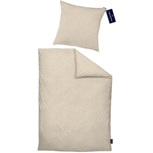 Daniel Hechter Renforce Bettwäsche Geometrisches Muster kitt, 1x 155x220 cm + 1x 80x80 cm