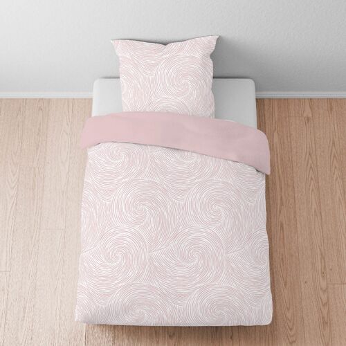 biberna Tencel Bettwäsche STRUDEL rose, 1x 155x220 cm + 1x 80x80 cm