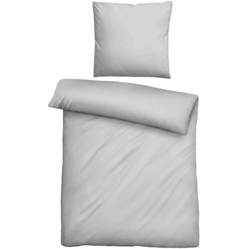 biberna Tencel-Flanell Bettwäsche uni sturmgrau, 155x220 cm + 80x80 cm