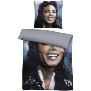 SID MAURER Mikrofaser Bettwäsche Michael Jackson silber/grau, 1x 155x220 cm + 1x 80x80 cm SID MAURER Mikrofaser Bettwäsche Michael Jackson silber/grau, 1x 155x220 cm + 1x 80x80 cm
