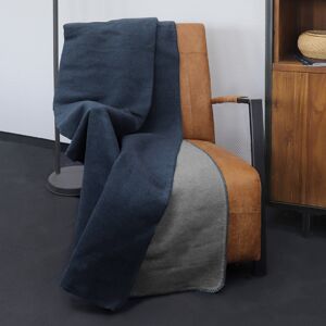 Biberna Eva Wolldecke - 150x200cm, Marine - Wohndecke Biberna Eva Wolldecke - 150x200cm, Marine - Wohndecke