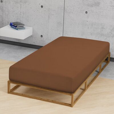 Castell Jersey-Stretch-Spannbetttuch chocolate, 1x 140x200 cm - 160x200 cm Castell Jersey-Stretch-Spannbetttuch chocolate, 1x 140x200 cm - 160x200 cm