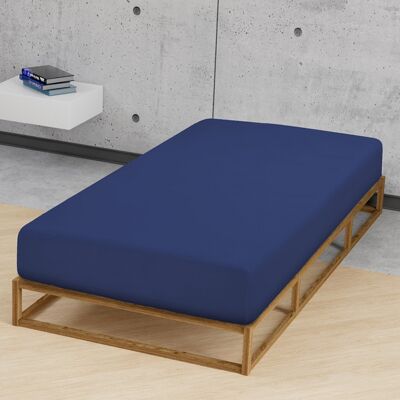 Castell Jersey-Stretch-Spannbetttuch dunkelblau, 1x 140-160 x 200 cm Castell Jersey-Stretch-Spannbetttuch dunkelblau, 1x 140-160 x 200 cm
