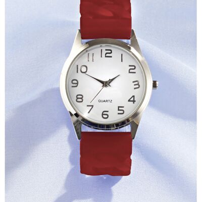 3Pagen Stretch-Armbanduhr rot 3Pagen Stretch-Armbanduhr rot