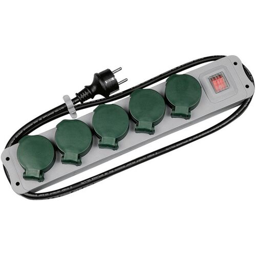 Steckdosenleiste 5-fach IP44 mit Deckel & Schalter REV RITTER